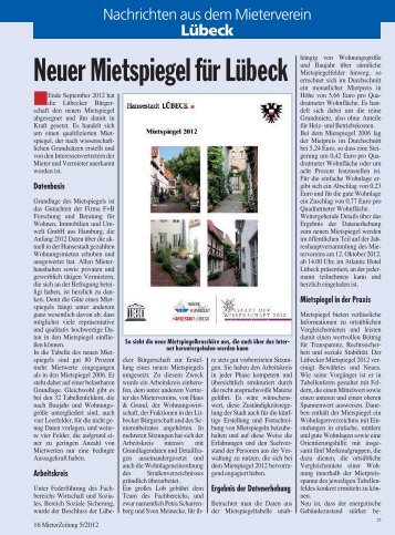 Neuer Mietspiegel für Lübeck - Mieterverein Luebeck
