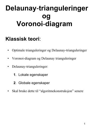 Voronoi-diagrammer og Delaunay-trianguleringer