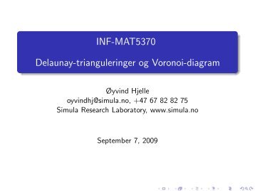 Delaunay-trianguleringer og Voronoi-diagrammer