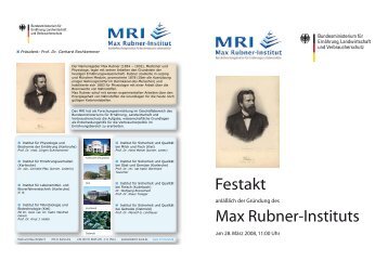 Max Rubner-Instituts Festakt - Max Rubner-Institut - Bund.de