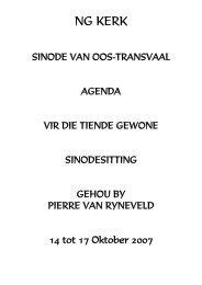 Agenda - NG Kerk in SA: Argief