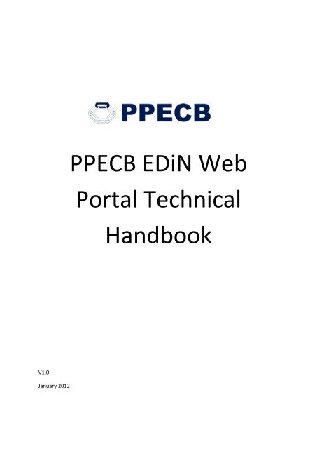 PPECB EDiN Web Portal Technical Handbook