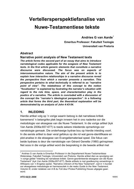 Vertellersperspektiefanalise van Nuwe-Testamentiese tekste - HTS ...