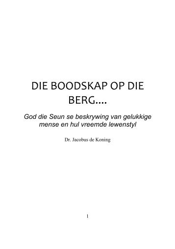 DIE BOODSKAP OP DIE BERG.... - Clover