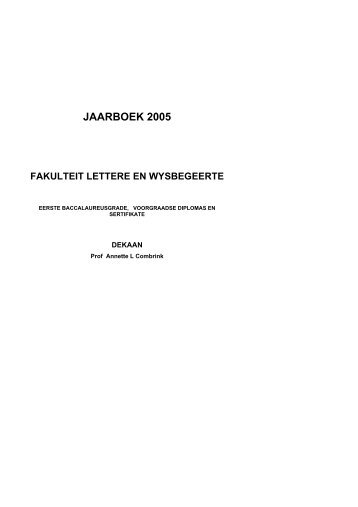 JAARBOEK 2005 - Potchefstroom University