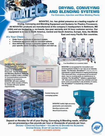 drying, conveying and blending systems - Extrusionauxiliary.com