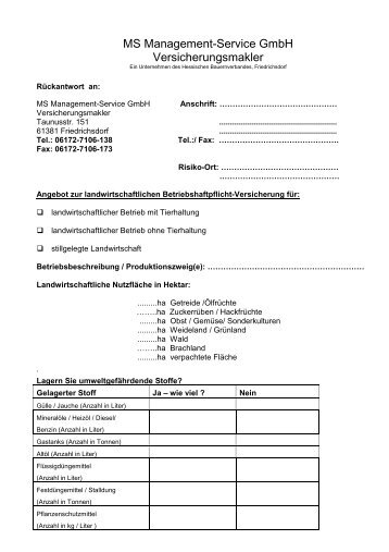 Fragebogen - MS Management-Service GmbH