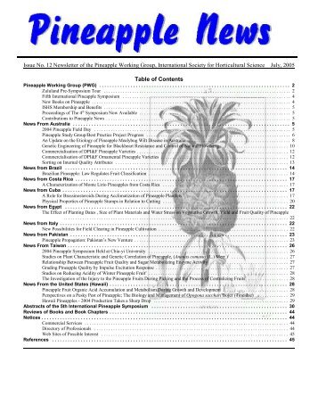 Issue No. 12 Newsletter of the Pineapple Working Group ...