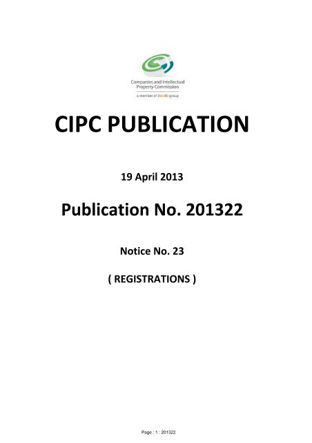 201322 - Notice 23 - CIPC