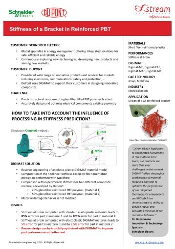 Stiffness of a Bracket in Reinforced PBT - MSC Software