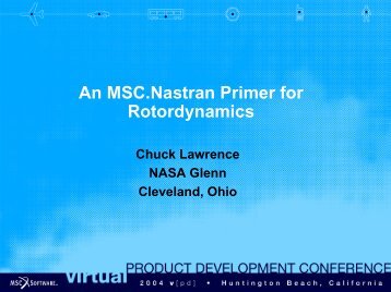 An MSC.Nastran Primer for Rotordynamics - MSC Software