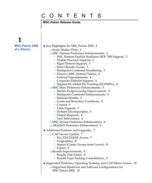 C O N T E N T S - MSC Software