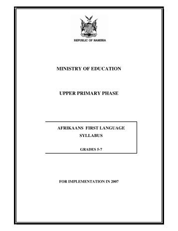 MINISTRY OF EDUCATION UPPER PRIMARY PHASE - NIED