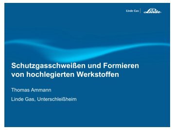 Schutzgasschweißen und Formieren von hochlegierten Werkstoffen