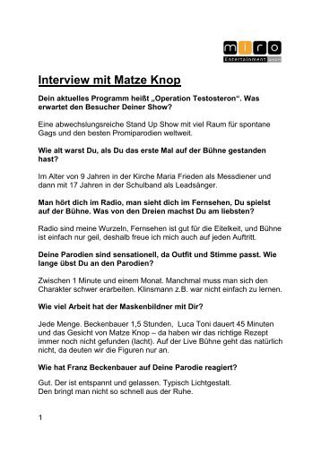 Interview Matze Knop
