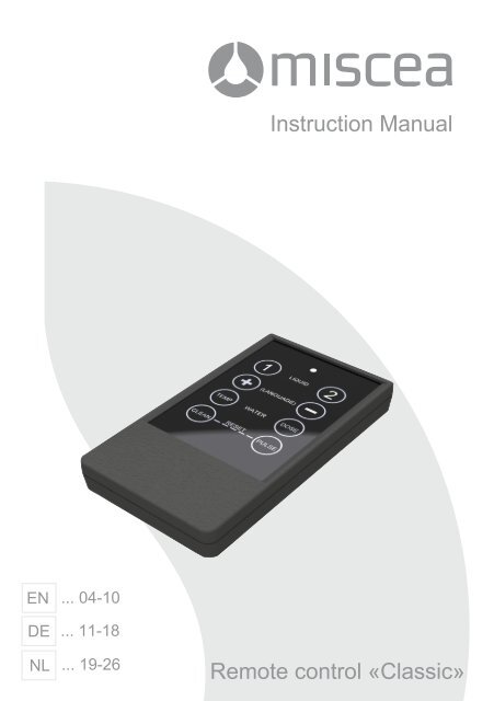 Instruction Manual Remote control «Classic» - Miscea