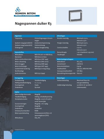 Nagespannen duiker R3 - Romein beton