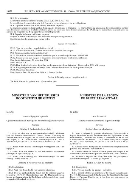 bulletin der aanbestedingen bulletin des adjudications - The Public ...