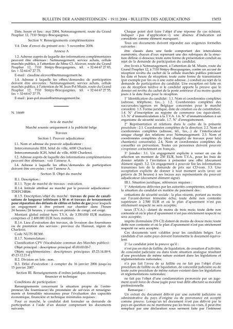 bulletin der aanbestedingen bulletin des adjudications - The Public ...