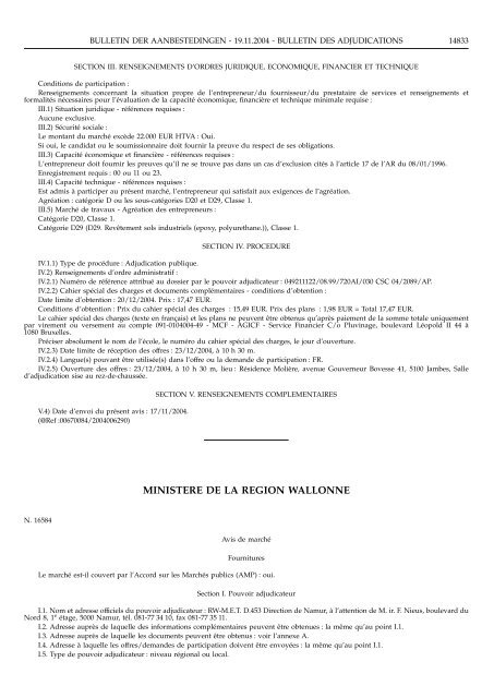 bulletin der aanbestedingen bulletin des adjudications - The Public ...