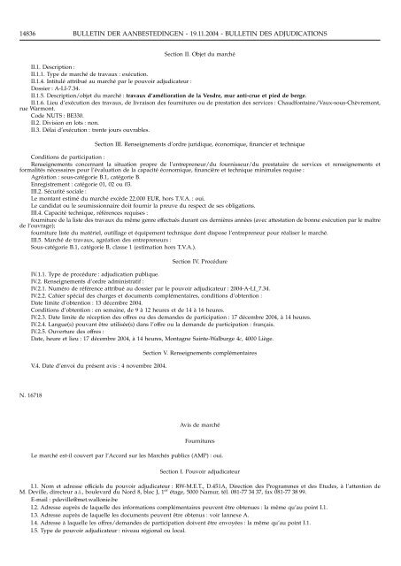 bulletin der aanbestedingen bulletin des adjudications - The Public ...