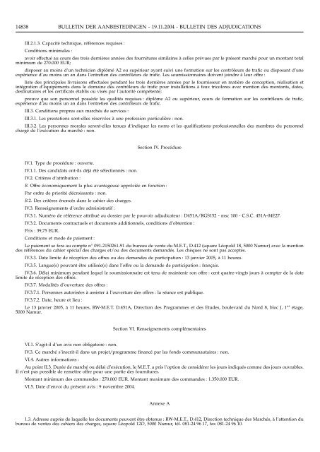 bulletin der aanbestedingen bulletin des adjudications - The Public ...