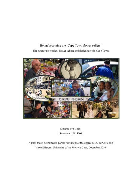 Being / becoming the \'Cape Town flower sellers\' - University of the