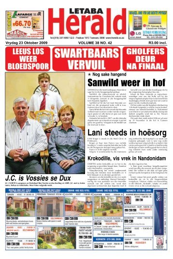 Sanwild weer in hof - Letaba Herald