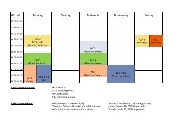 Stundenplan 2. Halbjahr 2011-2012 - MTV Ingolstadt