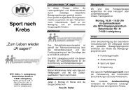 Sport nach Krebs - MTV 1846 eV Ludwigsburg