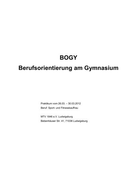 BOGY Berufsorientierung am Gymnasium - MTV 1846 eV ...