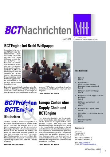 BCTNachrichten - MIT - Management Intelligenter Technologien ...