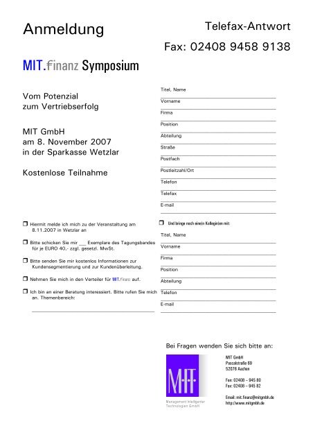 Programm als PDF - MIT - Management Intelligenter Technologien ...