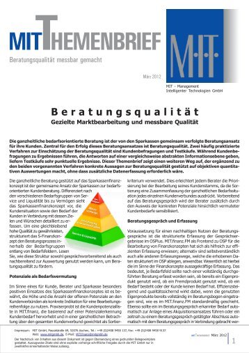 MIT.finanz Themenbrief Beratungsqualität - MIT - Management ...