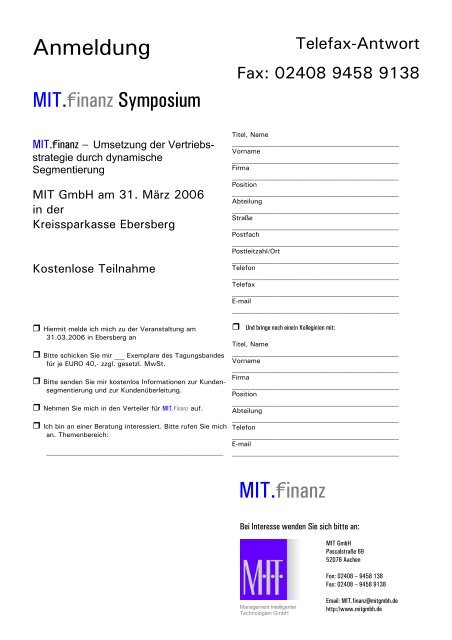 Programm als PDF - MIT - Management Intelligenter Technologien ...