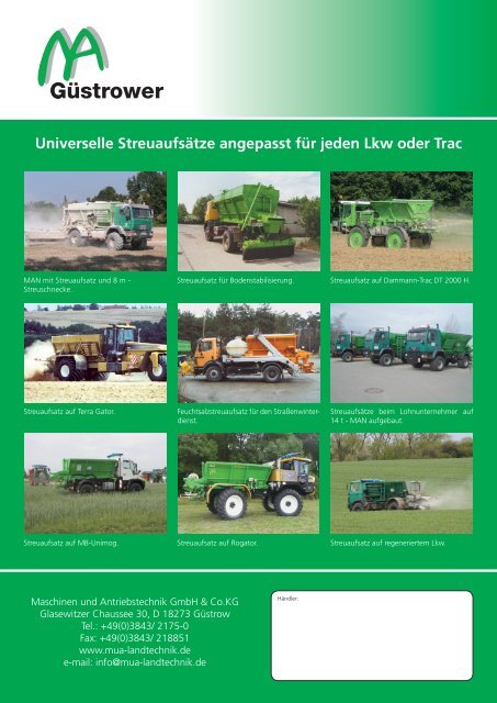 Universelle Großflächenstreuer - Mua-landtechnik.de