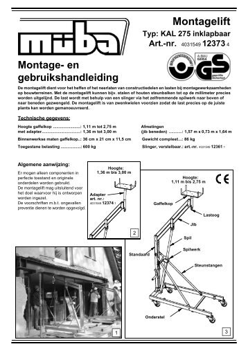 Montage- en gebruikshandleiding - Müller + Baum GmbH & Co. KG