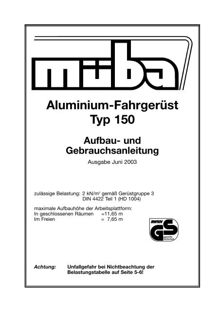 Aluminium-Fahrgerüst Typ 150 Aufbau - Mietlift.ch