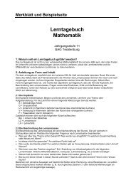 Merkblatt und Beispielseite Lerntagebuch Mathematik - MUED