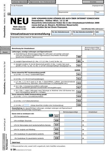 U30 - Umsatzsteuervoranmeldung ab 2006 - (Formular)