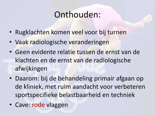 Rugklachten bij turnen