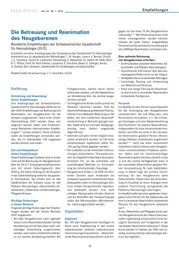 Die Betreuung und Reanimation des Neugeborenen - Swiss Society ...