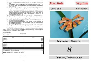 Free State Vrystaat - The Clivia Society