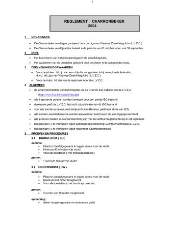 reglement charronbeker 2004 - Liga van Vlaamse Zweefvliegclubs