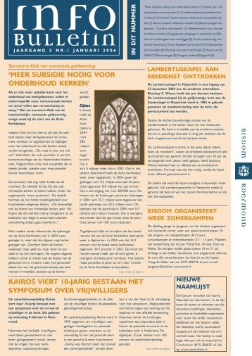 'meer subsidie nodig voor onderhoud kerken' kairos ... - Carolushuis