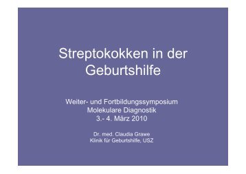 Streptokokken in der Geburtshilfe - molekularediagnostik.ch