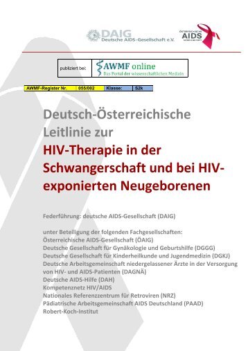 HIV-Therapie in der Schwangerschaft - Deutsche AIDS Gesellschaft ...