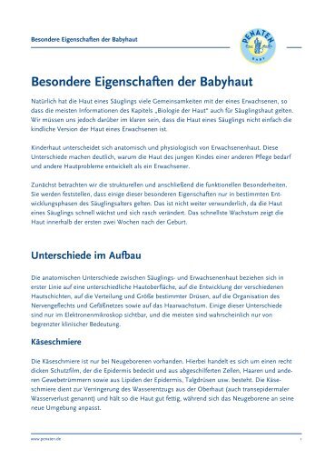 Besondere Eigenschaften Der Babyhaut – Penaten.de