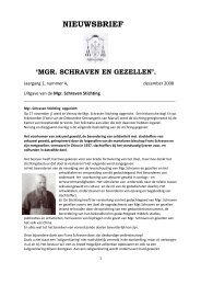 NIEUWSBRIEF - Mgr. Schraven Stichting