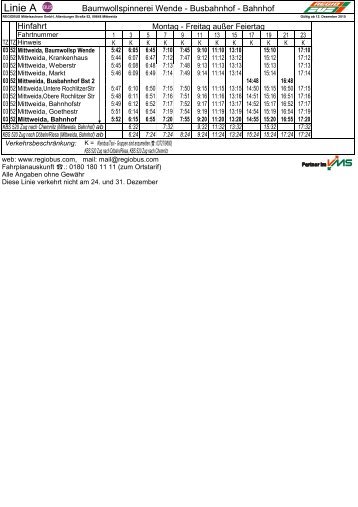 Linie A BUS - Mittweida